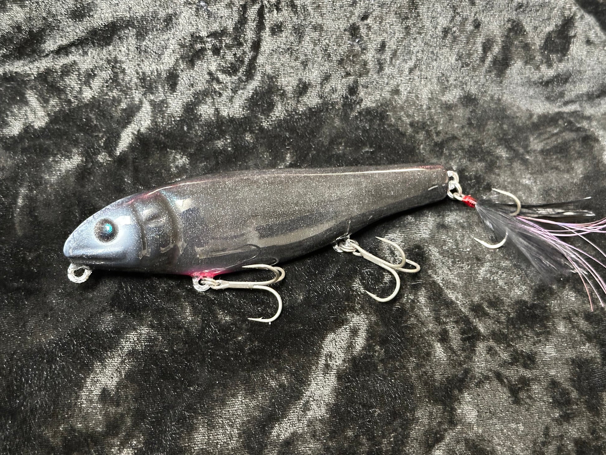 black dog fishing lures Wood Lunker Punker Custom Paint